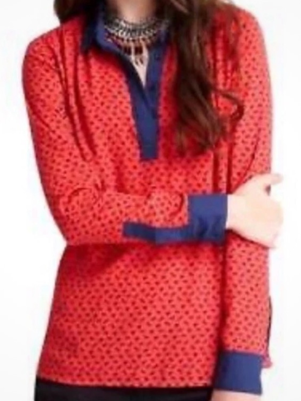 Free People Red Horse Country Print Long sleeve Popover Shirt